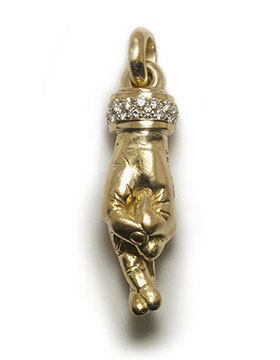 The Crossed Fingers with Hemera Cuff 750 Yellow Gold with VS Diamonds 