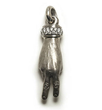 The Peace Sign with Hemera Cuff 750 Palladium White Gold with VS Diamonds 