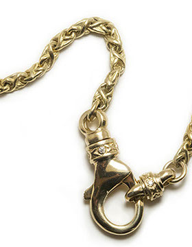 Tristan and Isolde 750 Yellow Gold Chain with Thrisatn and Isolde Clasp with VS Diamonds
